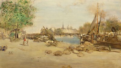 The Port St. Nicolas in Paris by Jean Francois Raffaelli